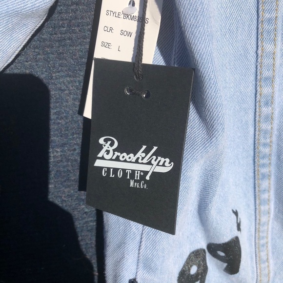 Brooklyn Cloth graphic Artisan oversized denim jacket New L - Picture 10 of 14